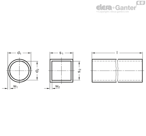 GN 990-AL Construction Tubes Aluminum | Elesa+Ganter